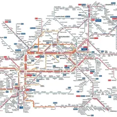 Liniennetzplan für den NRW Ticket Geltungsbereich mit vielen Städten und Bahnlinien.
