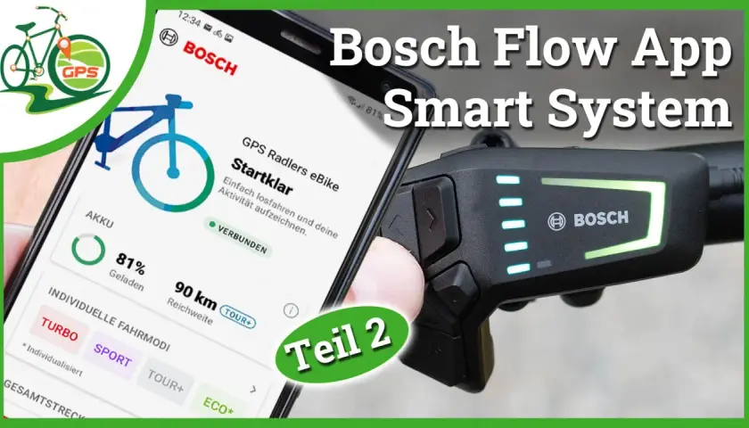 Bosch Flow App zeigt Akku-Status und Reichweite. Das Smart System für dein ebike.